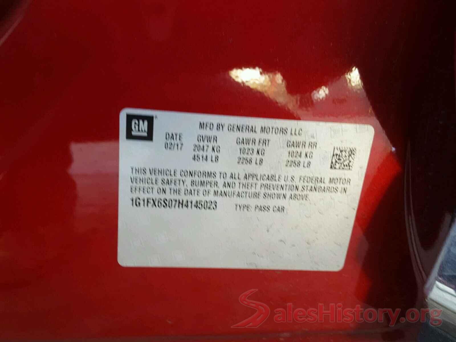 1G1FX6S07H4145023 2017 CHEVROLET BOLT