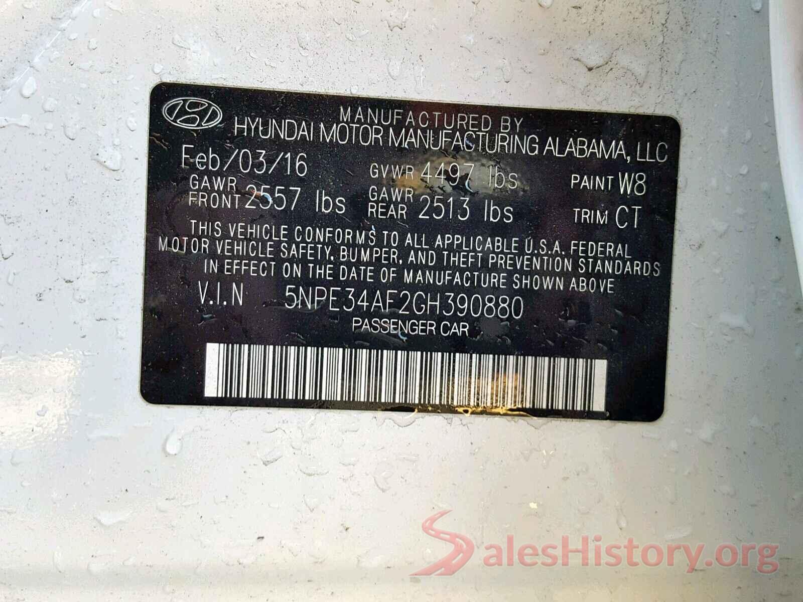 5NPE34AF2GH390880 2016 HYUNDAI SONATA