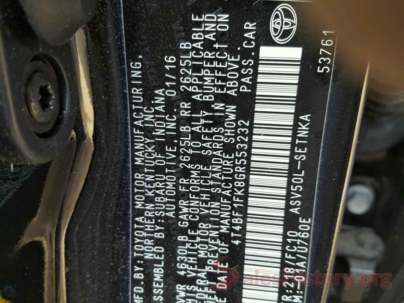 4T4BF1FK8GR553232 2016 TOYOTA CAMRY