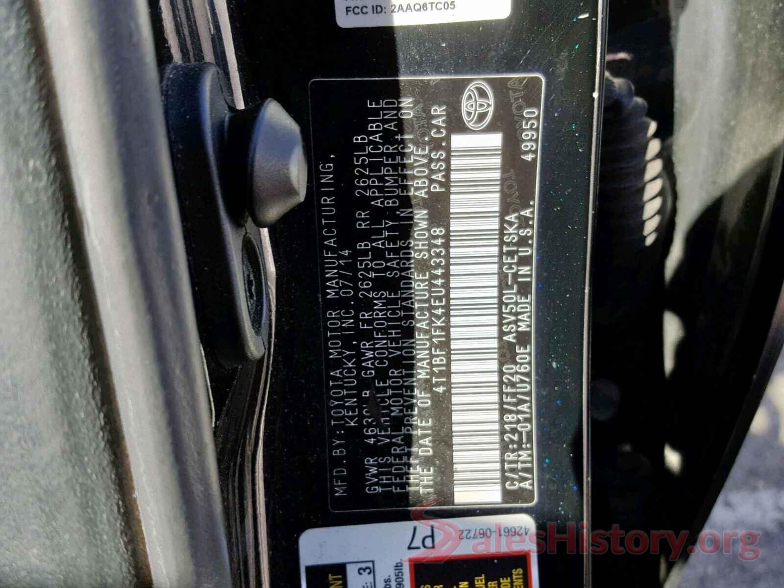 4T1BF1FK4EU443348 2014 TOYOTA CAMRY