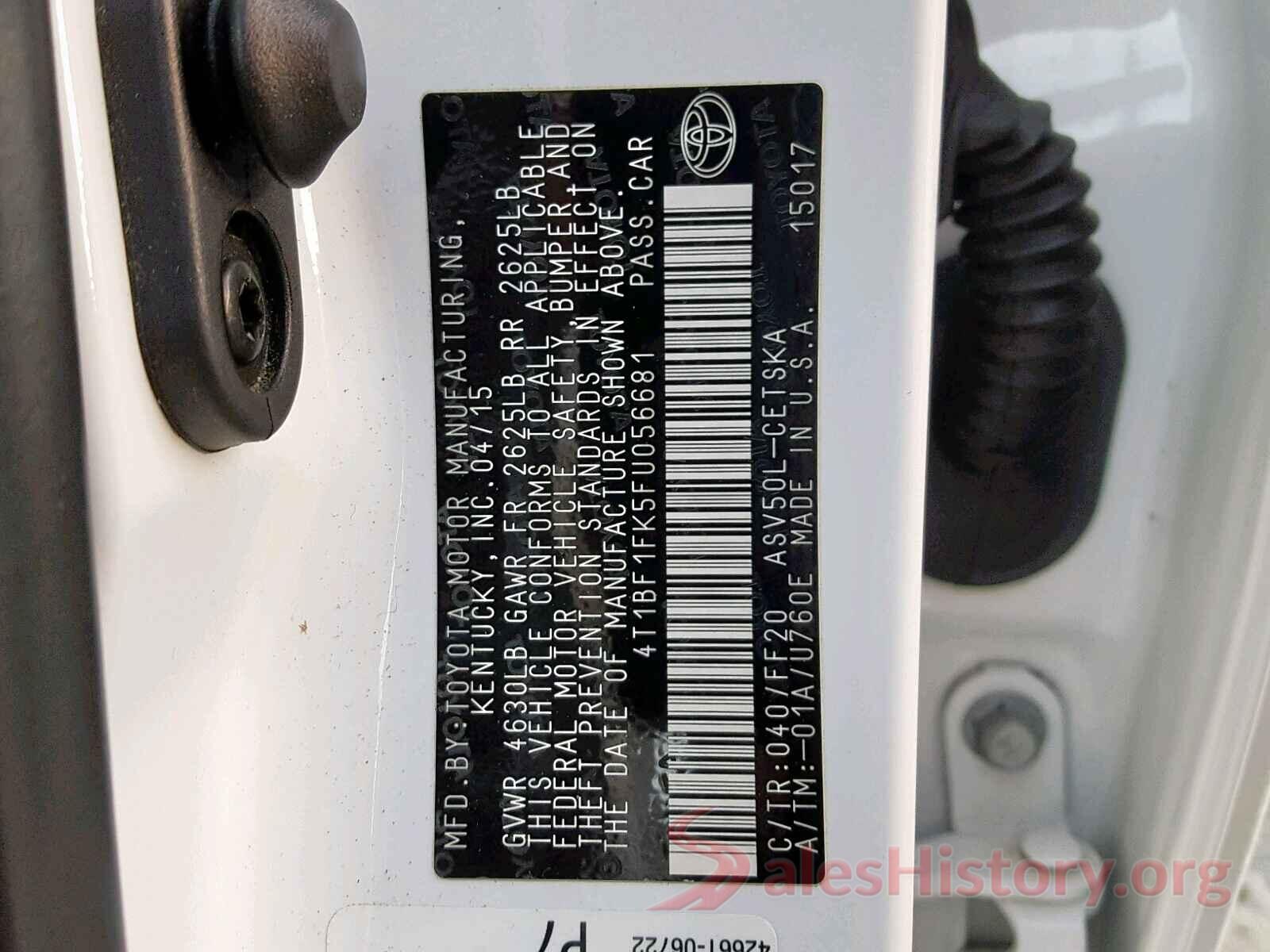 4T1BF1FK5FU056681 2015 TOYOTA CAMRY