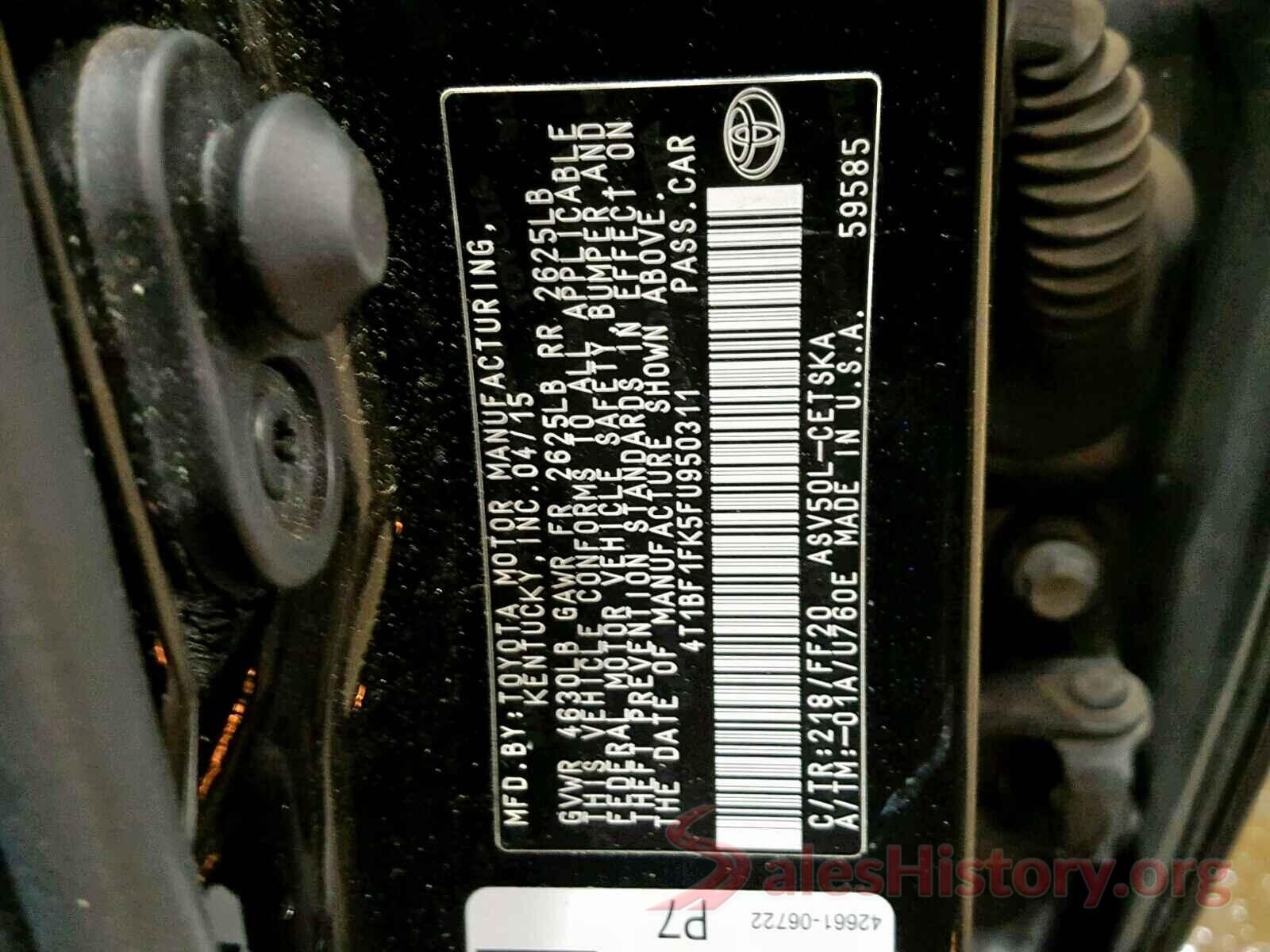 4T1BF1FK5FU950311 2015 TOYOTA CAMRY