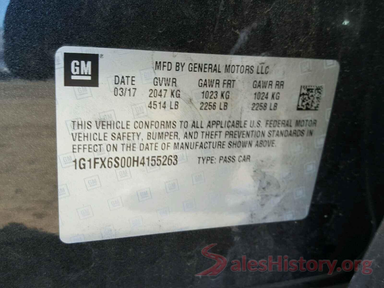 1G1FX6S00H4155263 2017 CHEVROLET BOLT