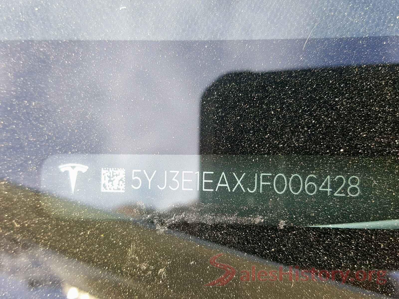 5YJ3E1EAXJF006428 2018 TESLA MODEL 3