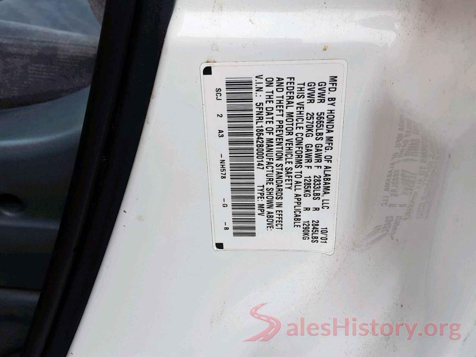 5FNRL18642B000147 2002 HONDA ODYSSEY EX