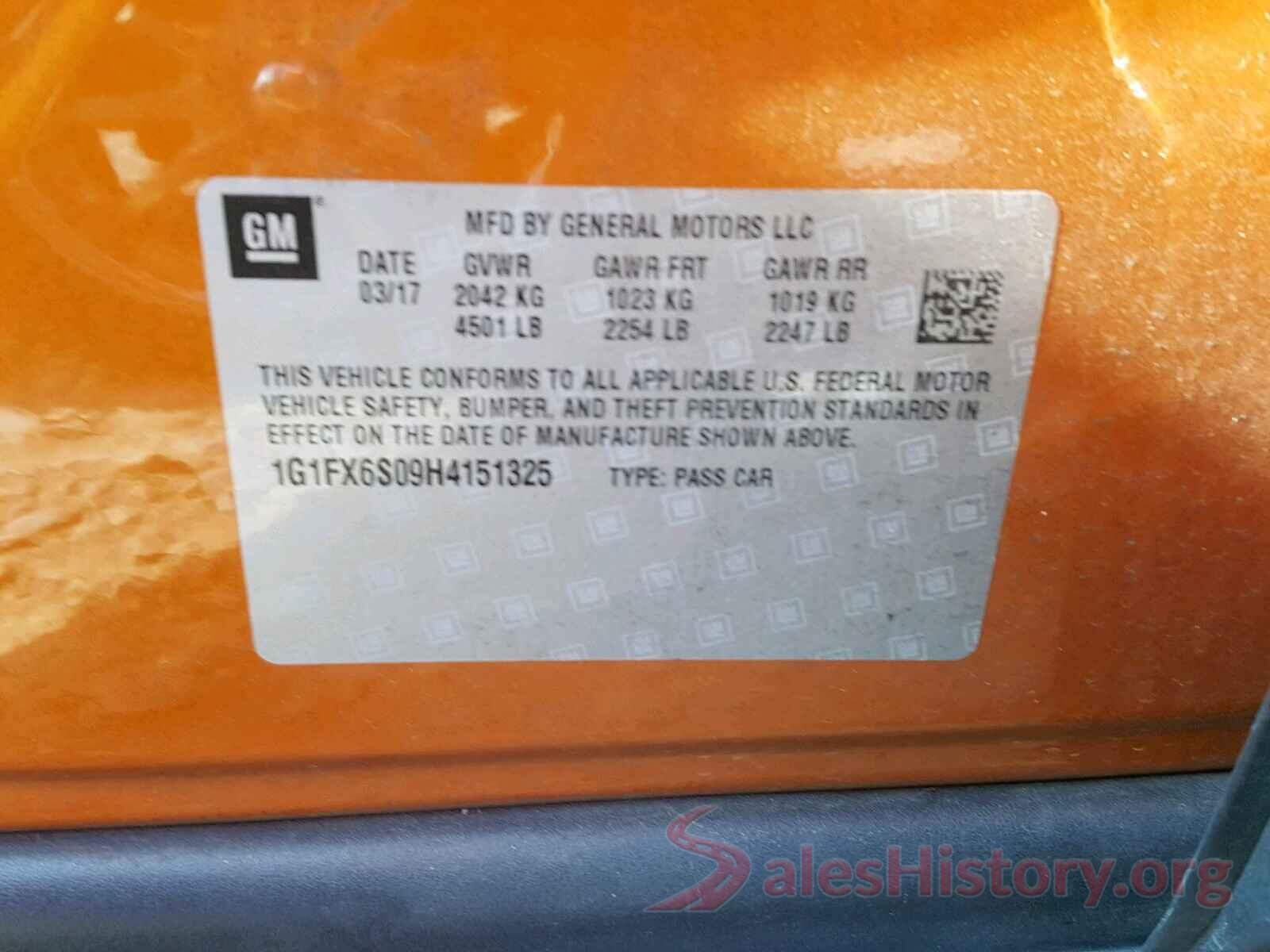 1G1FX6S09H4151325 2017 CHEVROLET BOLT