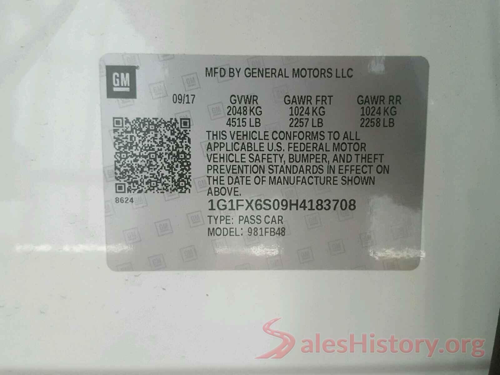 1G1FX6S09H4183708 2017 CHEVROLET BOLT