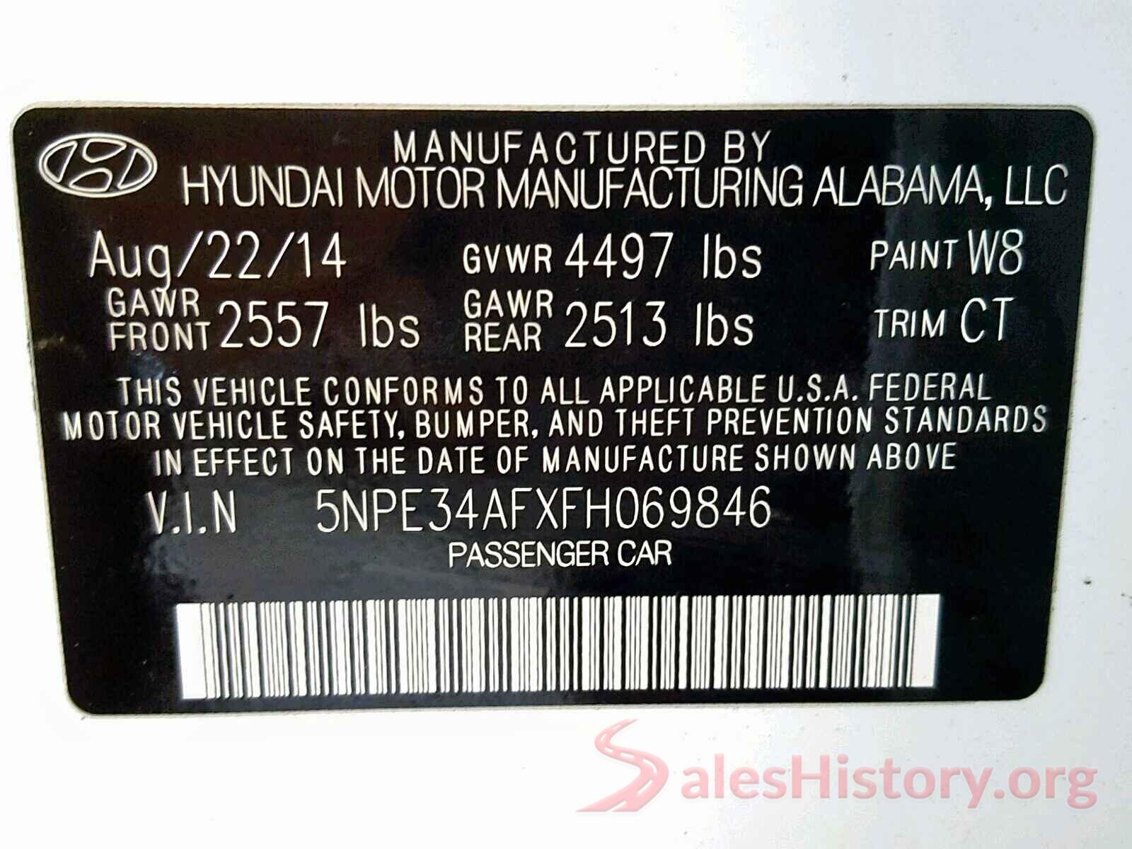 5NPE34AFXFH069846 2015 HYUNDAI SONATA