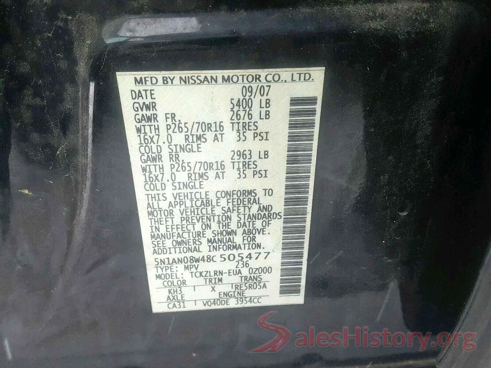 5N1AN08W48C505477 2008 NISSAN XTERRA OFF