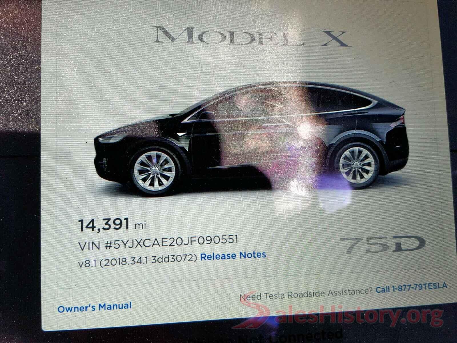 5YJXCAE20JF090551 2018 TESLA MODEL X