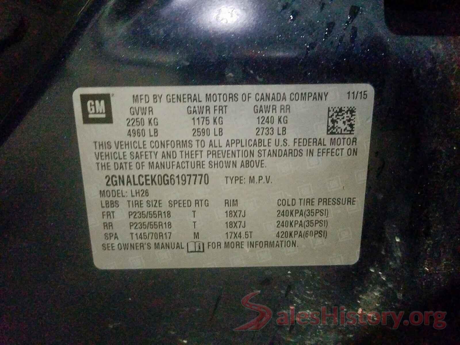 2GNALCEK0G6197770 2016 CHEVROLET EQUINOX