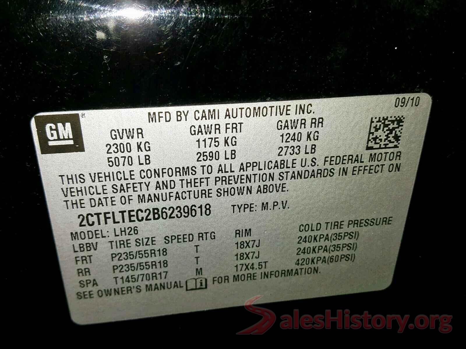 2CTFLTEC2B6239618 2011 GMC TERRAIN SL