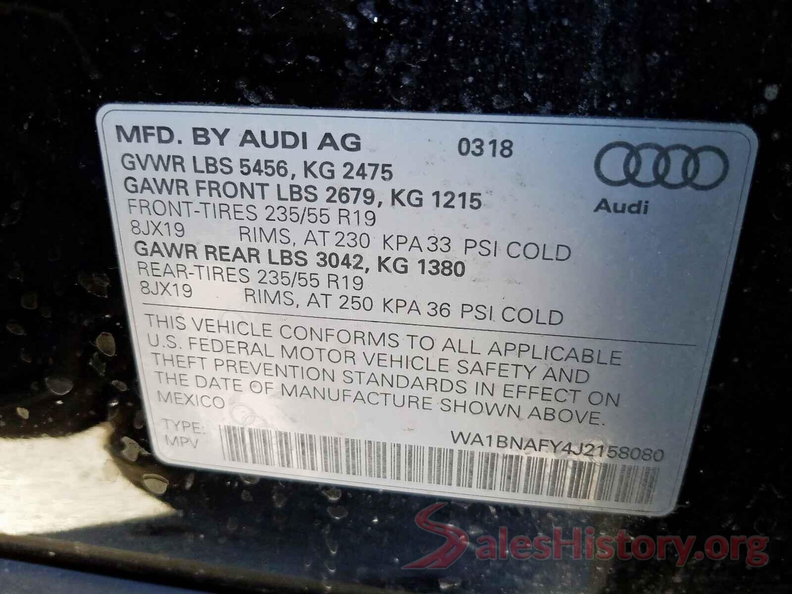 WA1BNAFY4J2158080 2018 AUDI Q5