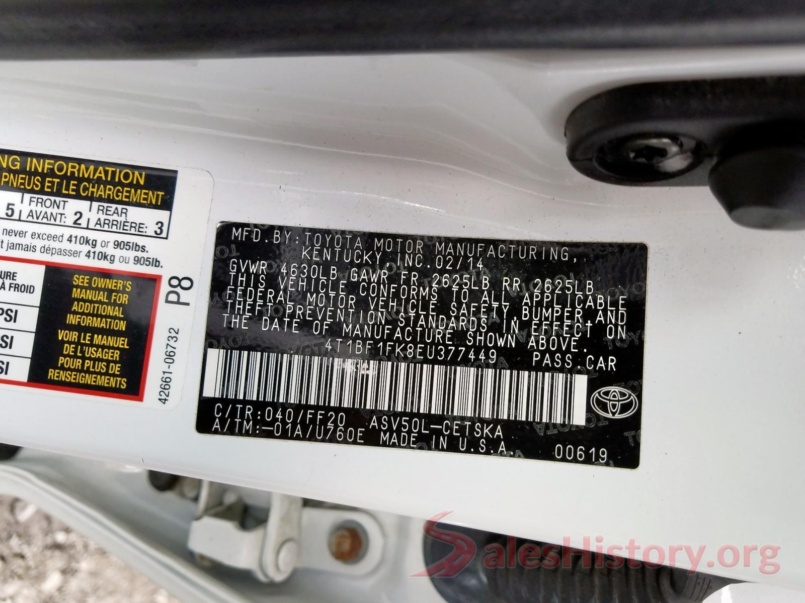 4T1BF1FK8EU377449 2014 TOYOTA CAMRY