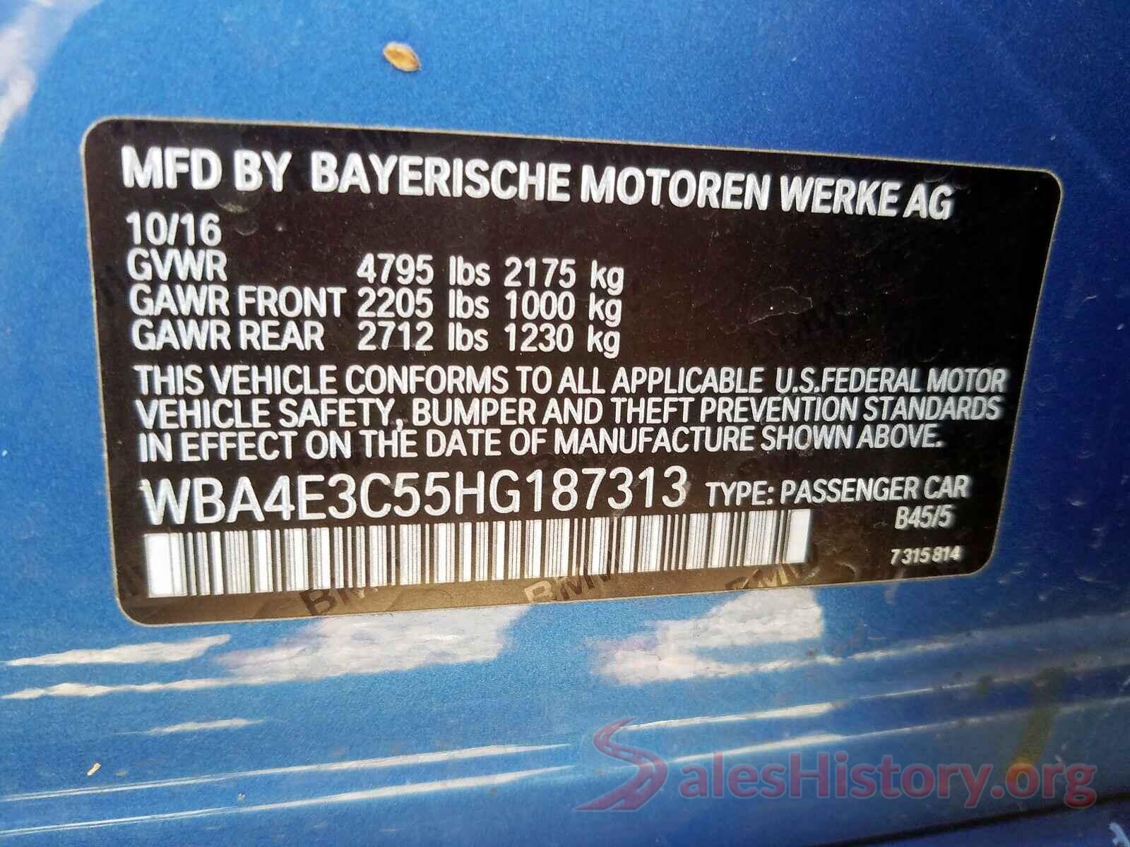 WBA4E3C55HG187313 2017 BMW 4 SERIES