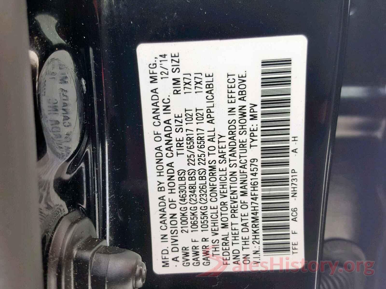 2HKRM4H74FH614579 2015 HONDA CR-V EXL