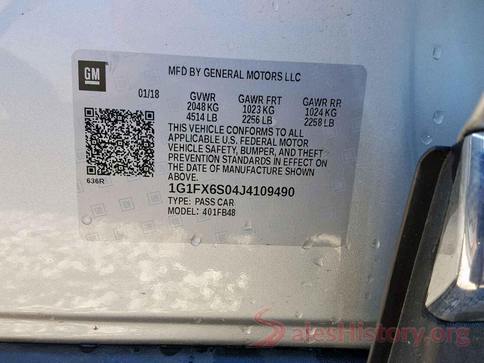 1G1FX6S04J4109490 2018 CHEVROLET BOLT