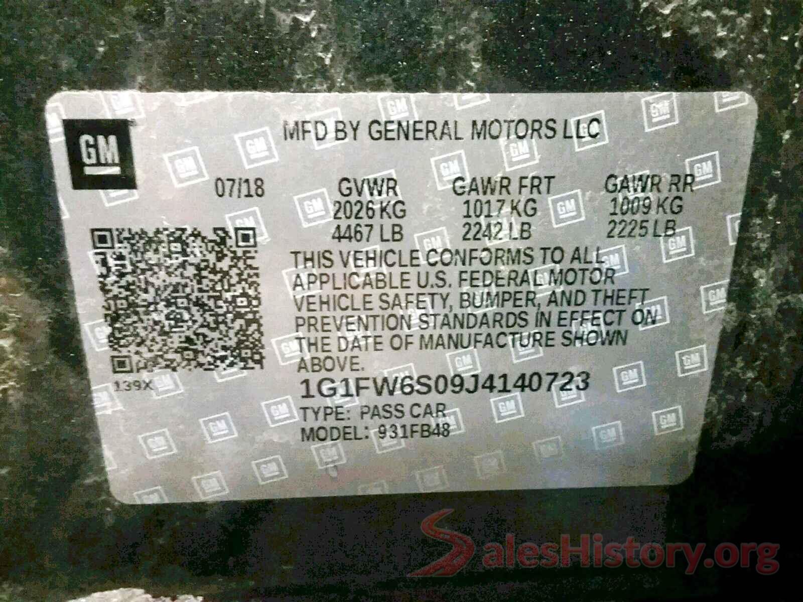 1G1FW6S09J4140723 2018 CHEVROLET BOLT