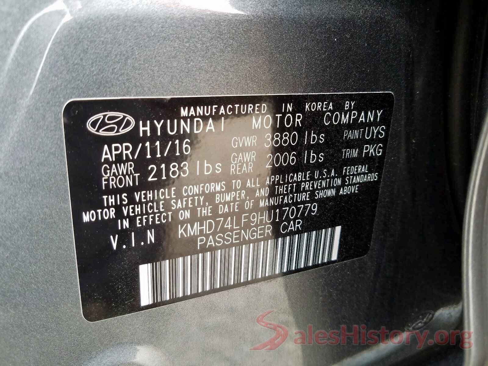 KMHD74LF9HU170779 2017 HYUNDAI ELANTRA