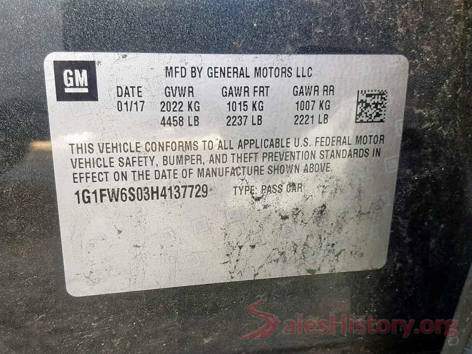 1G1FW6S03H4137729 2017 CHEVROLET BOLT