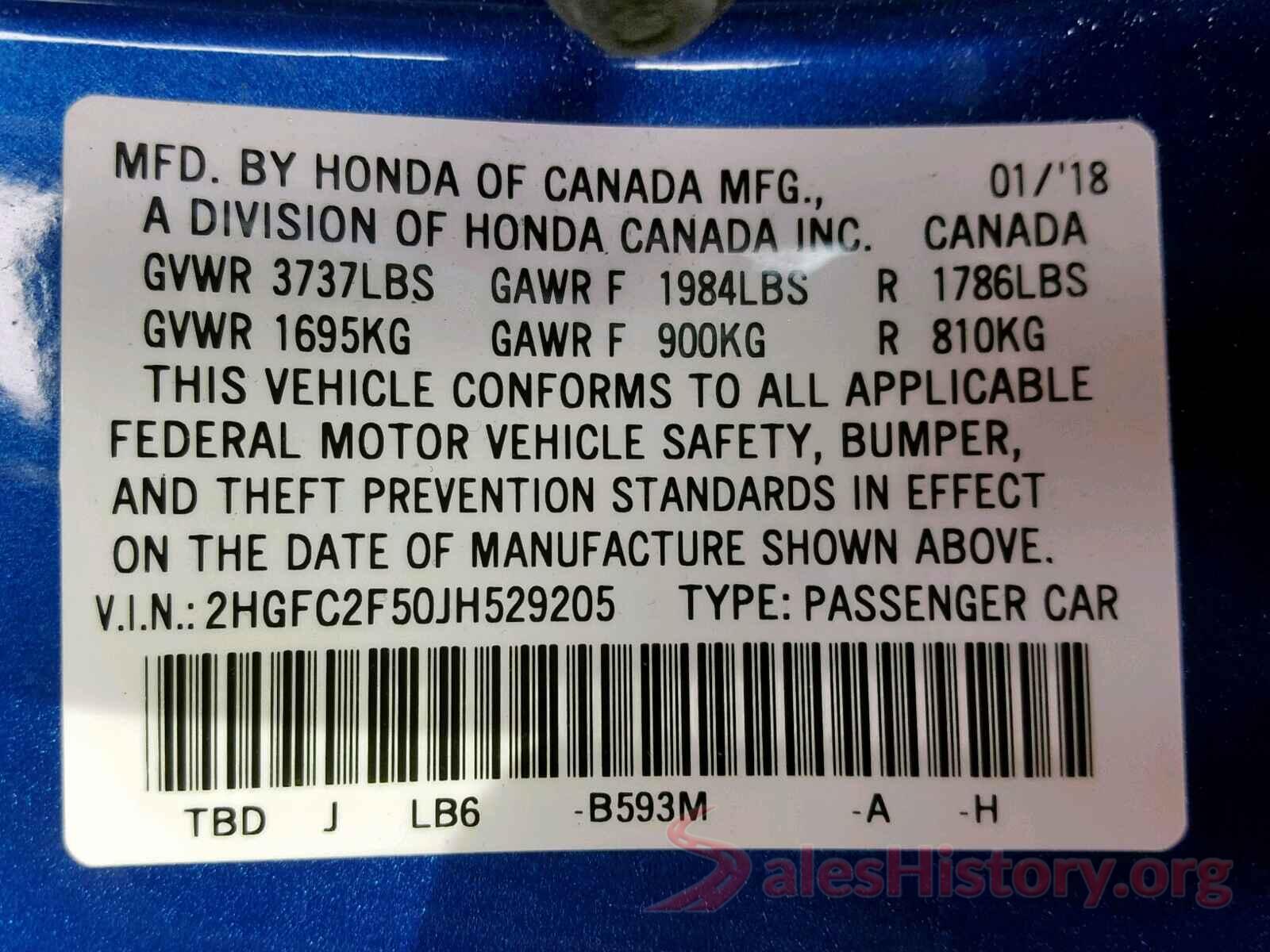 3CZRM3H50GG701473 2018 HONDA CIVIC LX