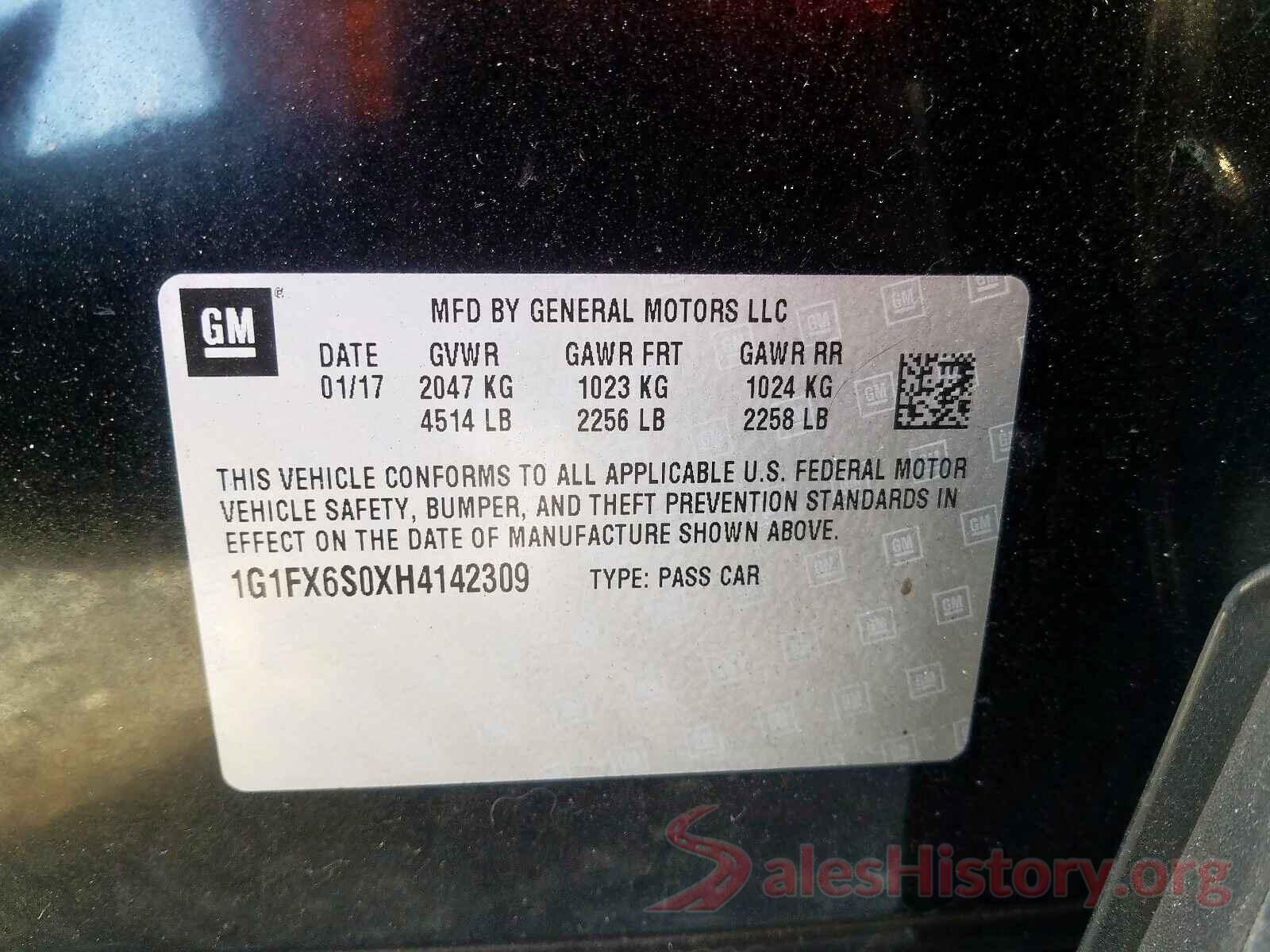 1G1FX6S0XH4142309 2017 CHEVROLET BOLT