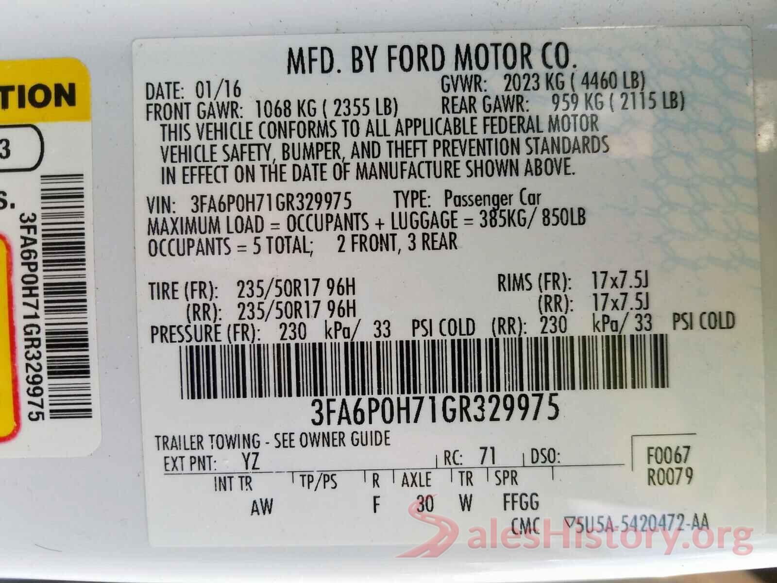 3FA6P0H71GR329975 2016 FORD FUSION