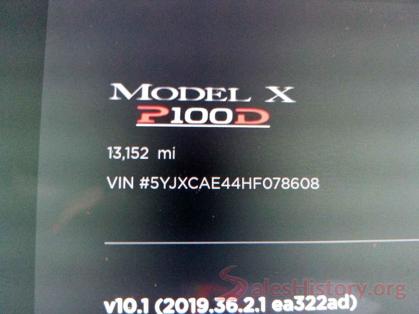 5YJXCAE44HF078608 2017 TESLA MODEL X