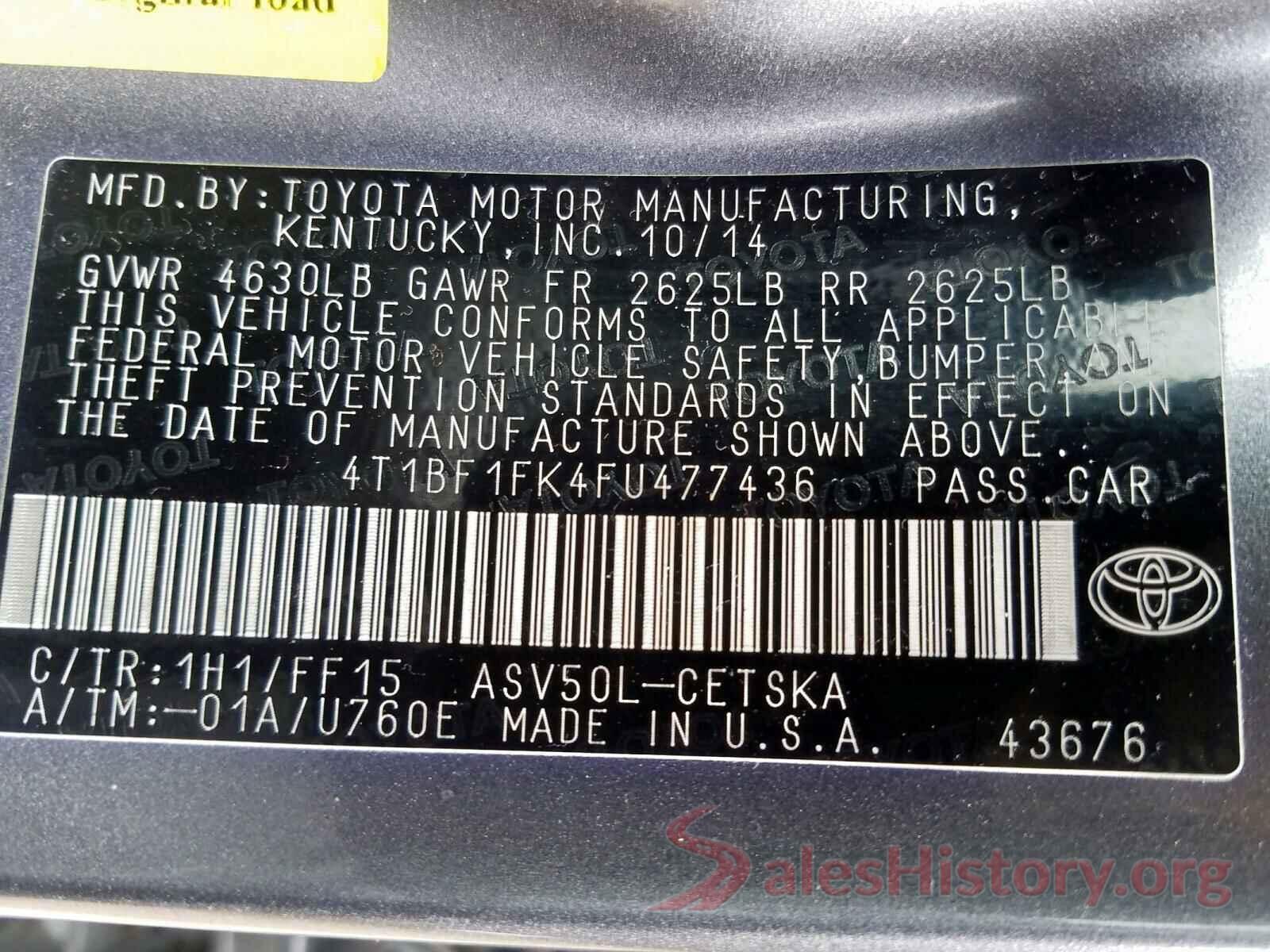 4T1BF1FK4FU477436 2015 TOYOTA CAMRY