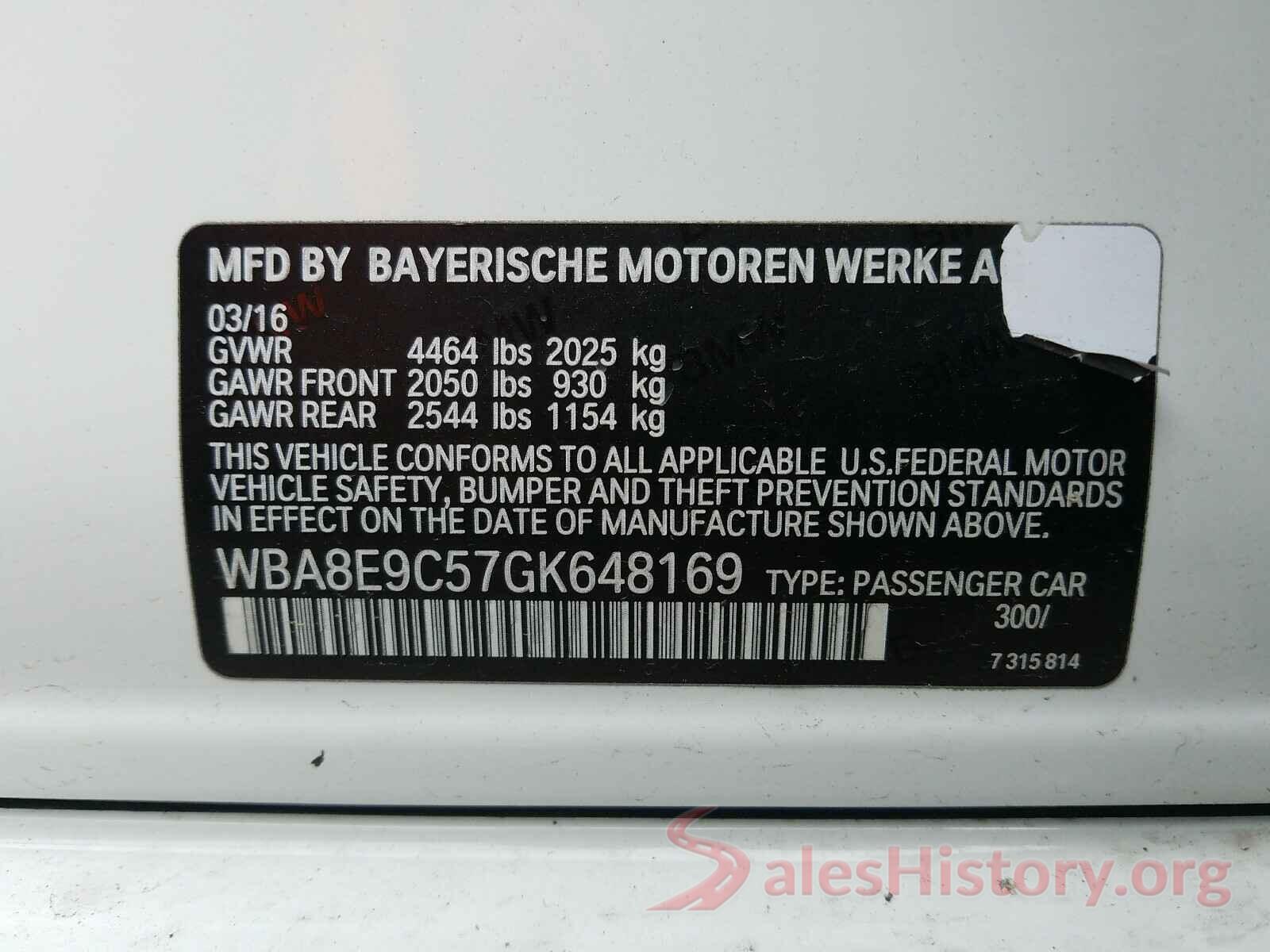 WBA8E9C57GK648169 2016 BMW 3 SERIES