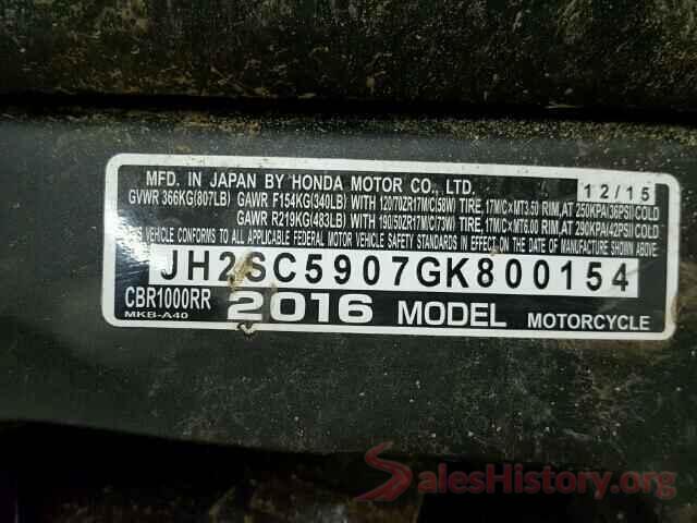 JH2SC5907GK800154 2016 HONDA CBR CYCLE