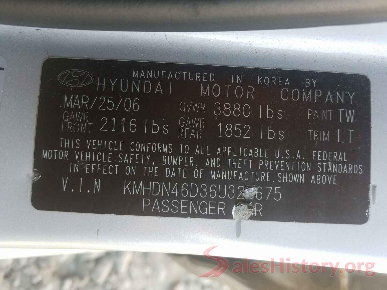 5NPE24AF4HH595508 2006 HYUNDAI ELANTRA