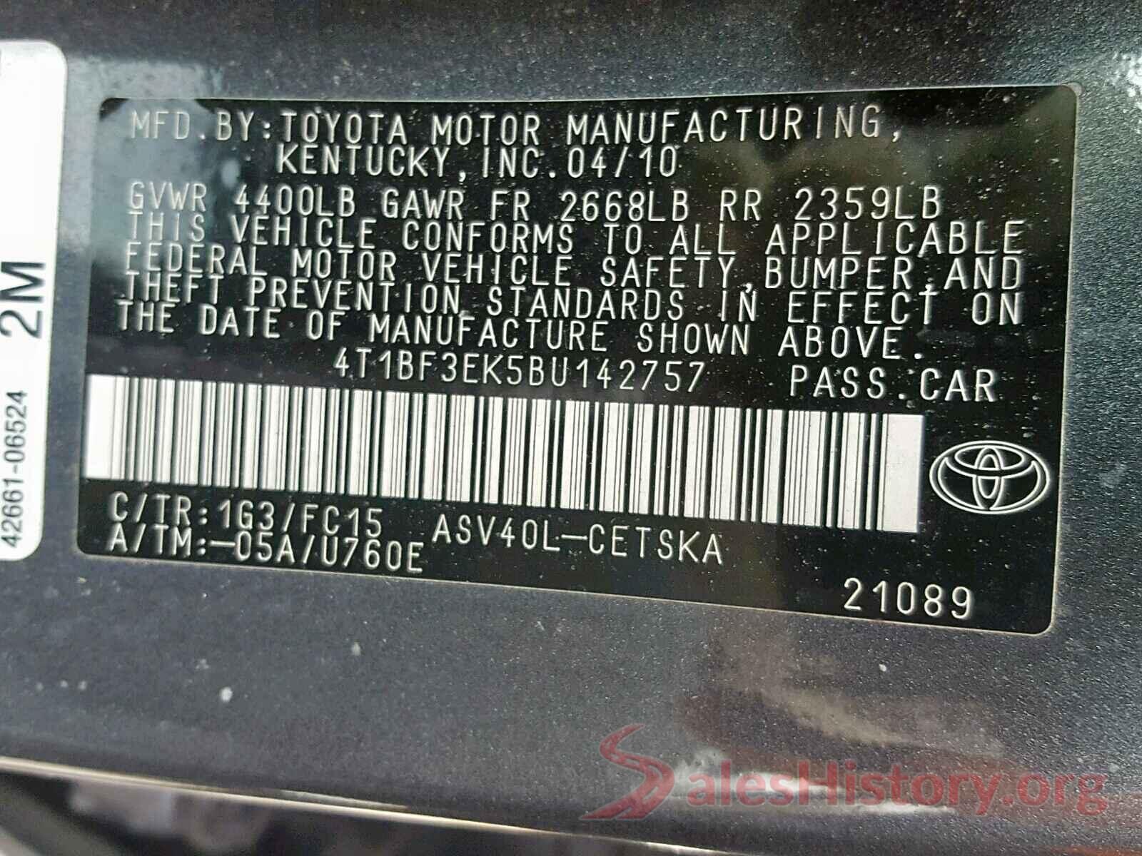 4T1BF3EK5BU142757 2011 TOYOTA CAMRY BASE