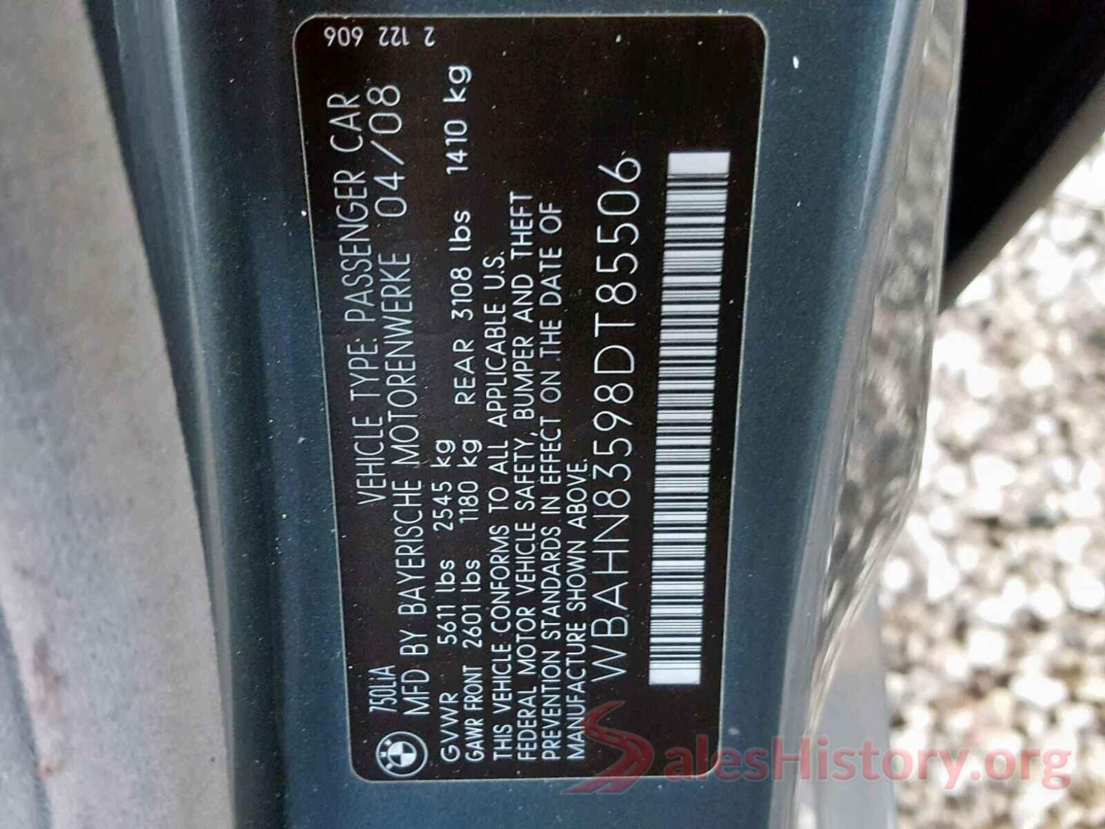 WBAHN83598DT85506 2008 BMW 750 LI