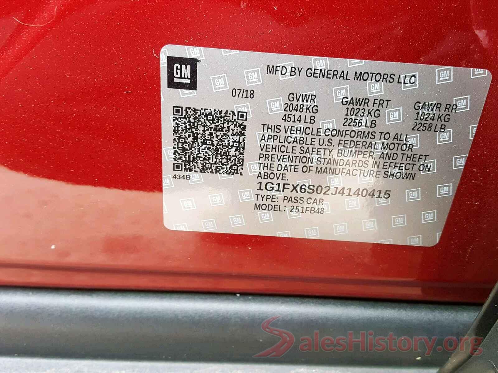 1G1FX6S02J4140415 2018 CHEVROLET BOLT