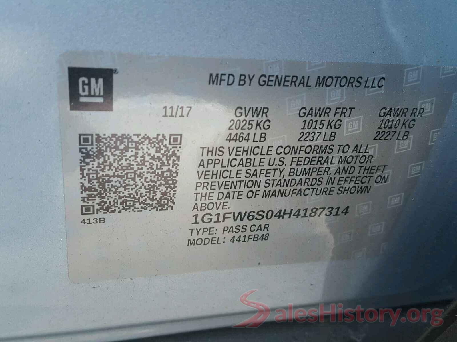 1G1FW6S04H4187314 2017 CHEVROLET BOLT