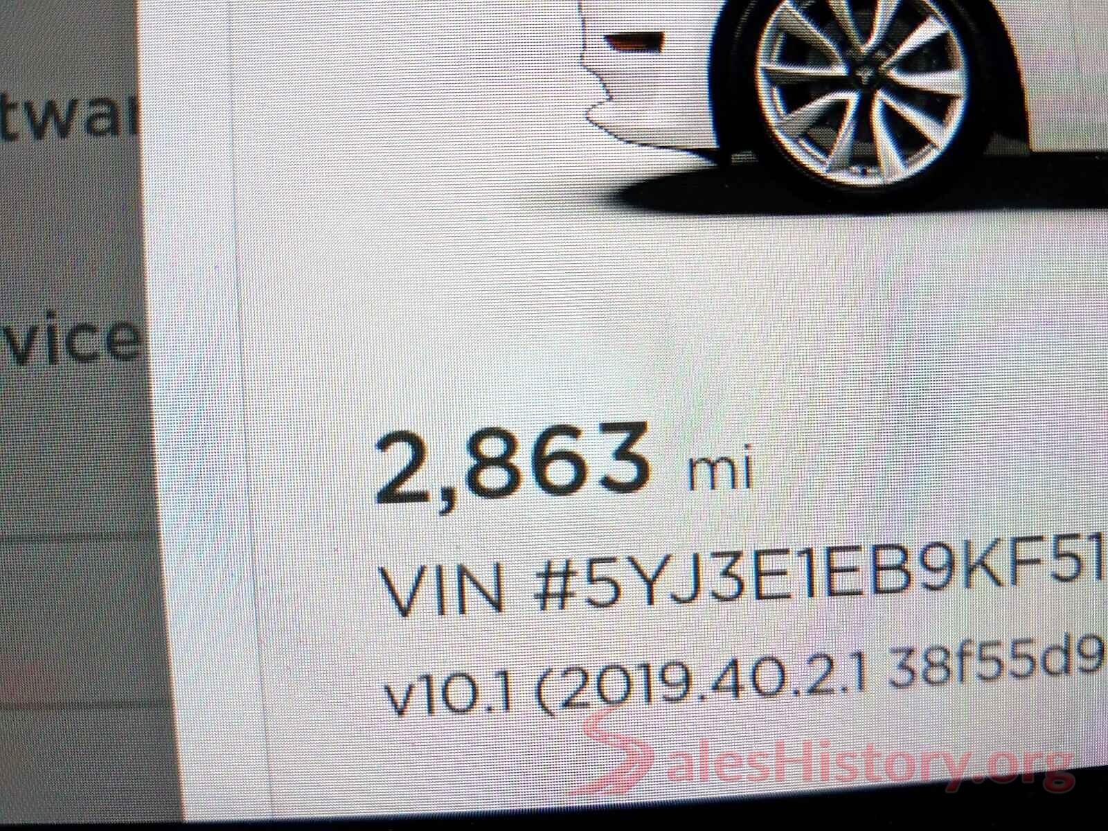 5YJ3E1EB9KF512083 2019 TESLA MODEL 3