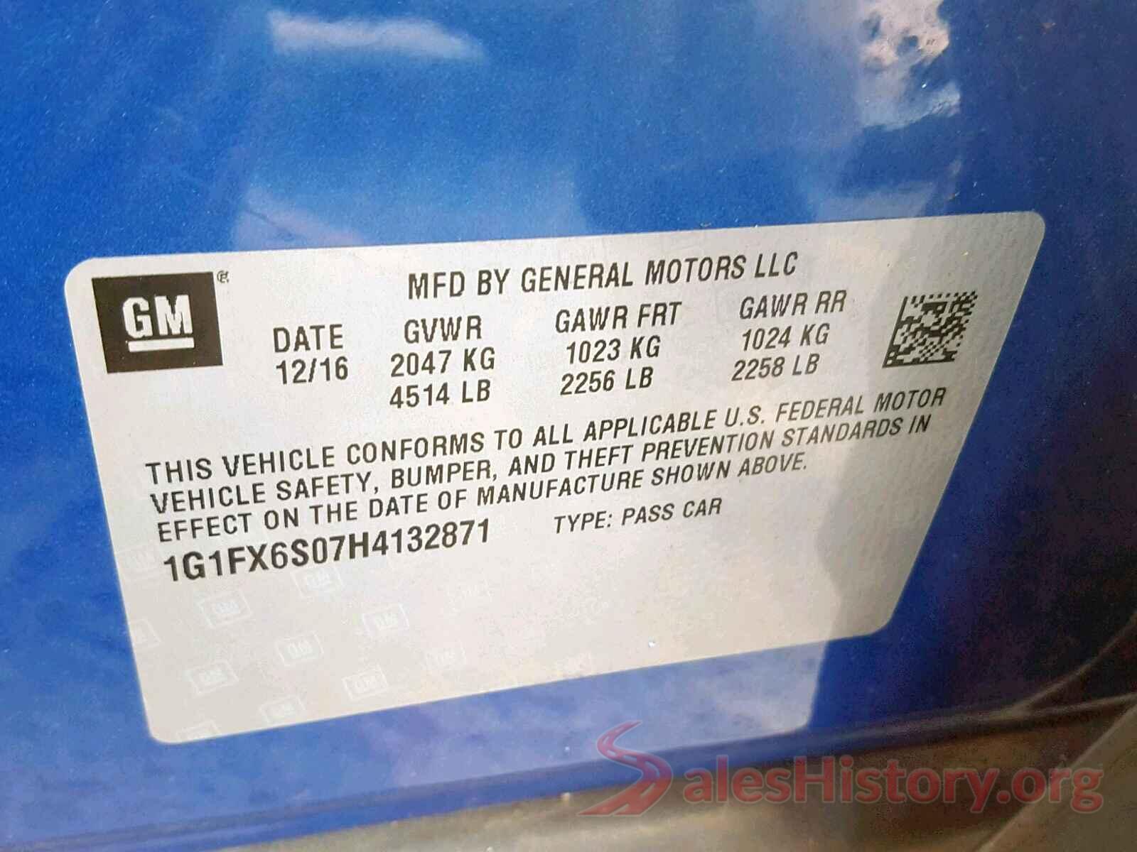 1G1FX6S07H4132871 2017 CHEVROLET BOLT