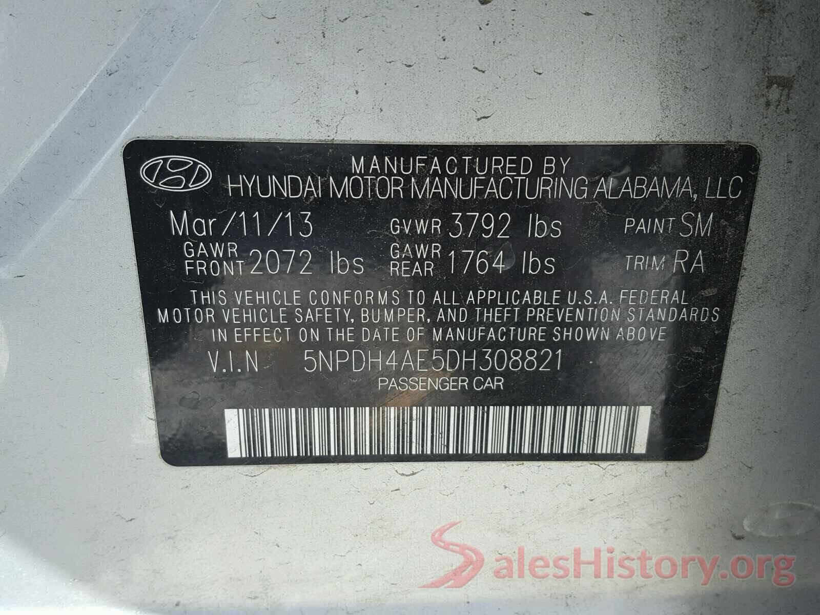 58ABZ1B10KU037463 2013 HYUNDAI ELANTRA