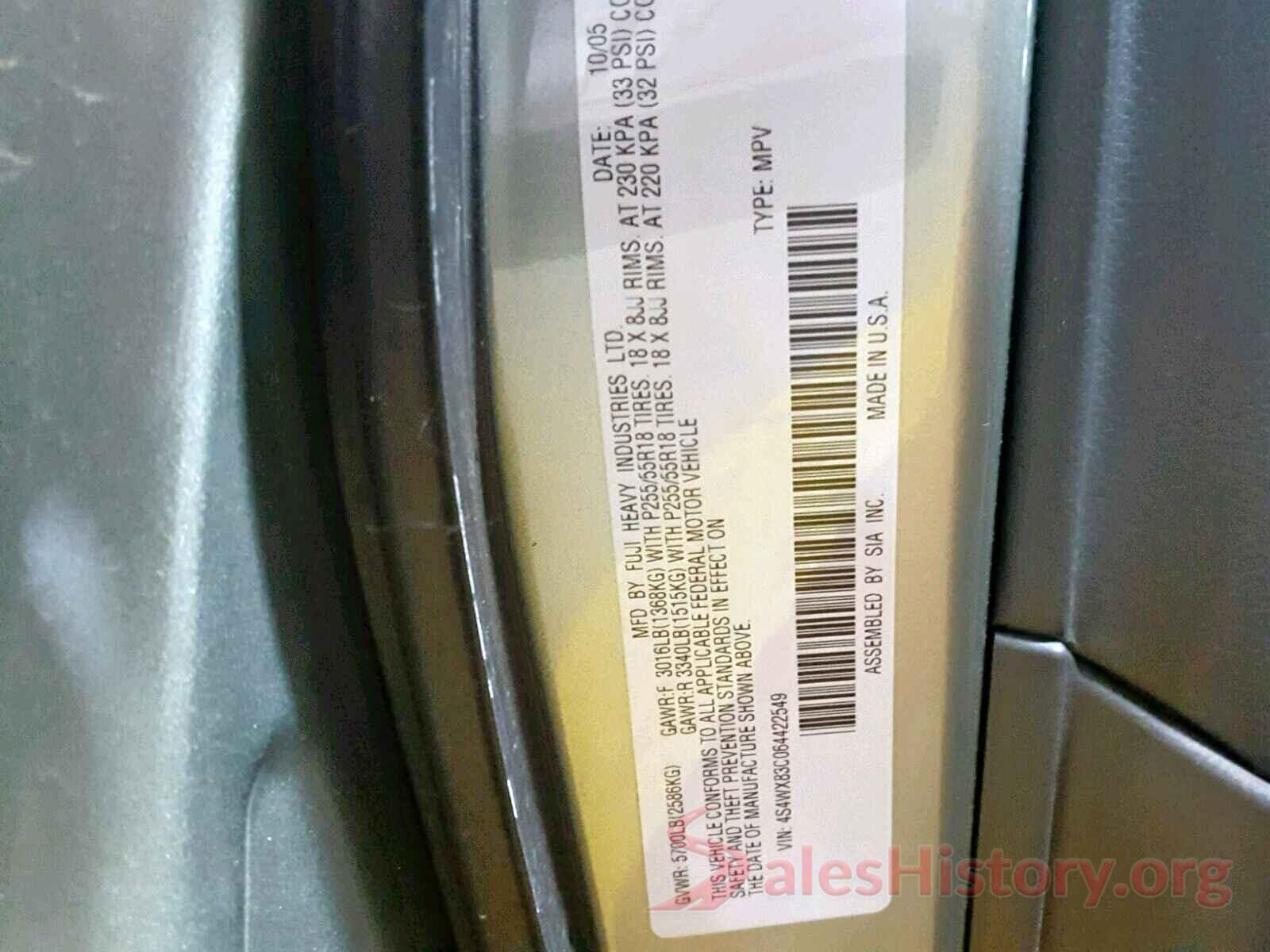 4S4WX83C064422549 2006 SUBARU B9 TRIBECA