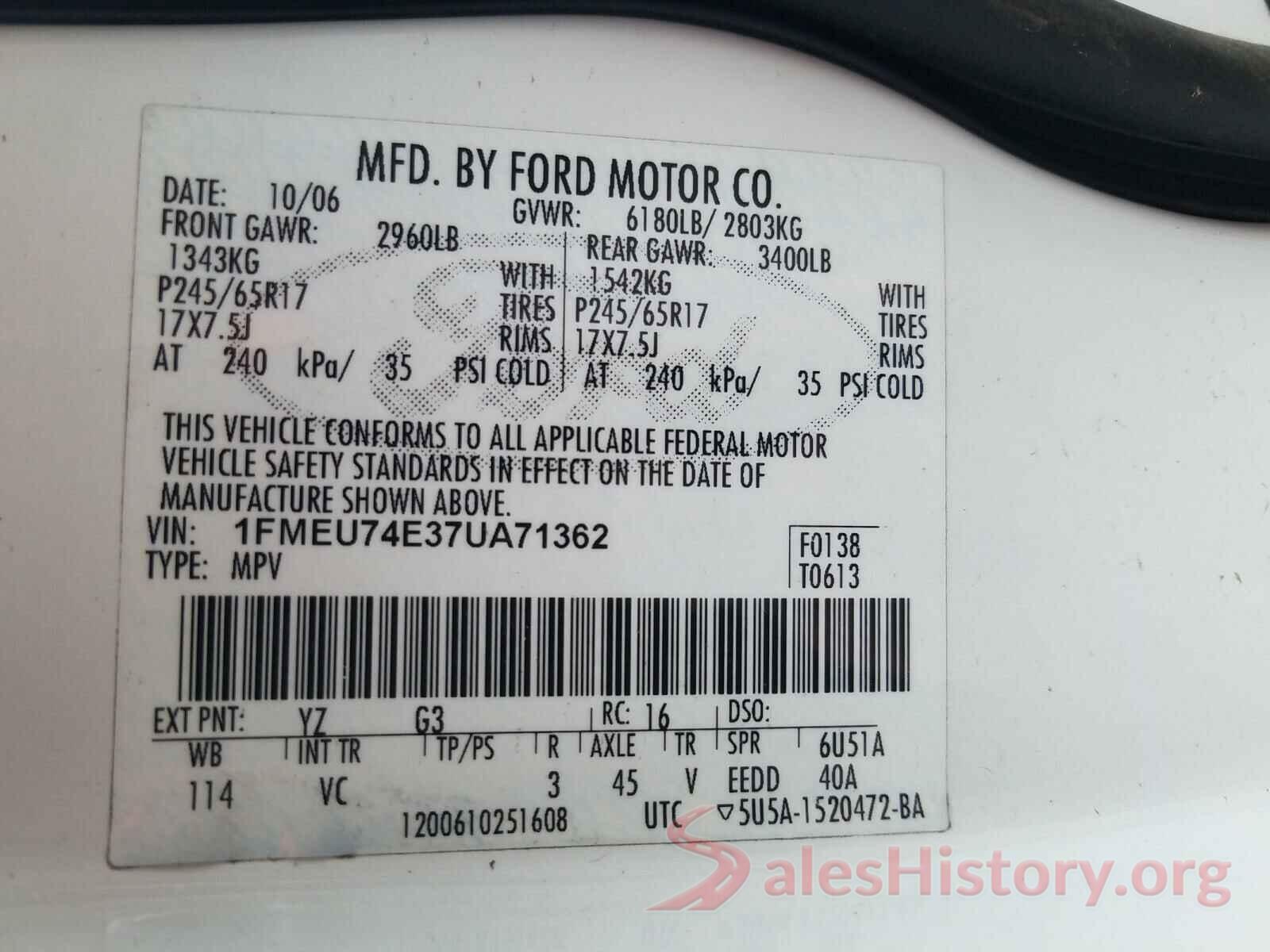 1FATP8UH6K5138807 2007 FORD EXPLORER