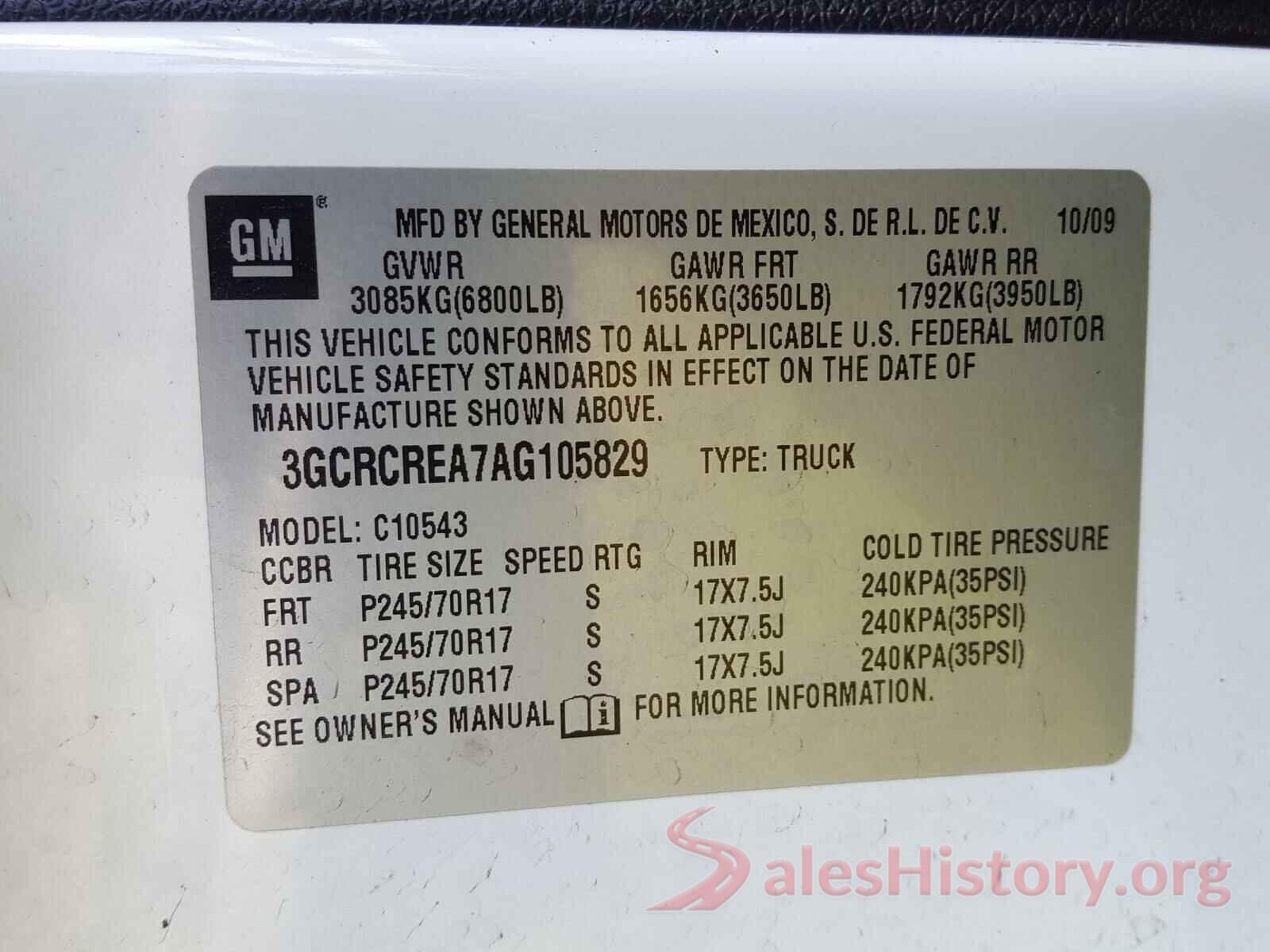 3VWC57BU6KM147637 2010 CHEVROLET SILVERADO