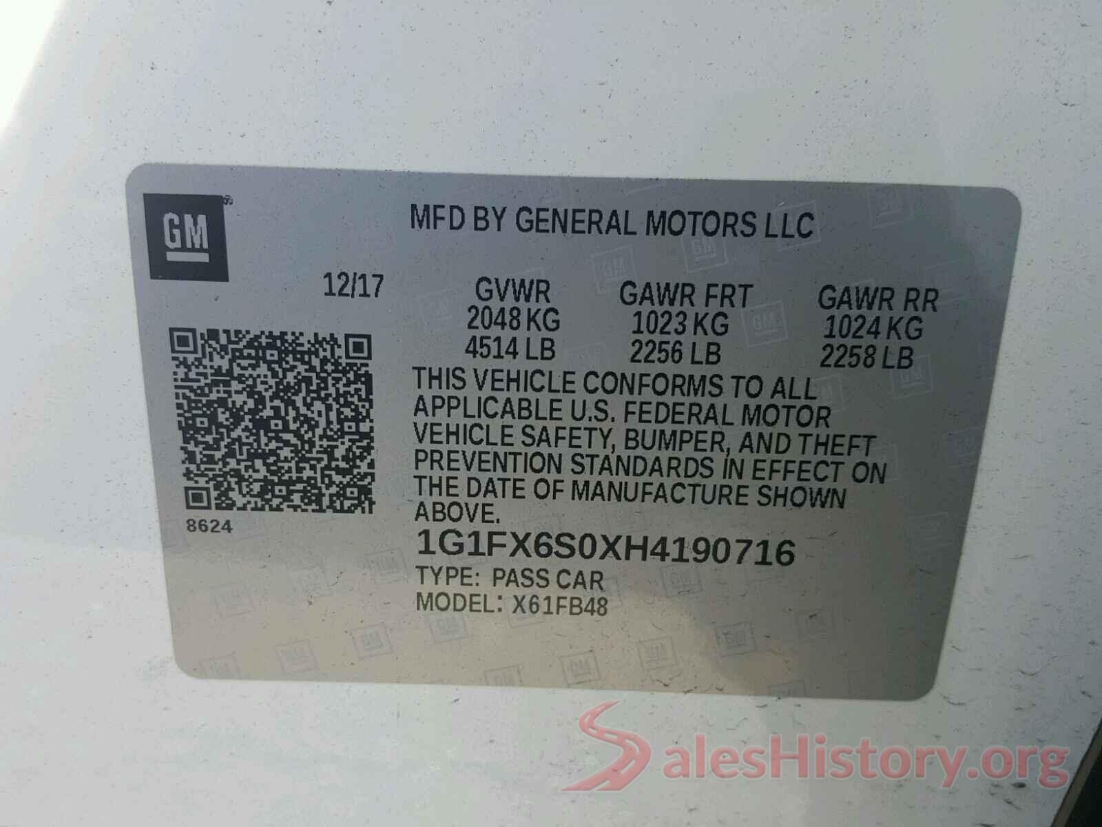 1G1FX6S0XH4190716 2017 CHEVROLET BOLT