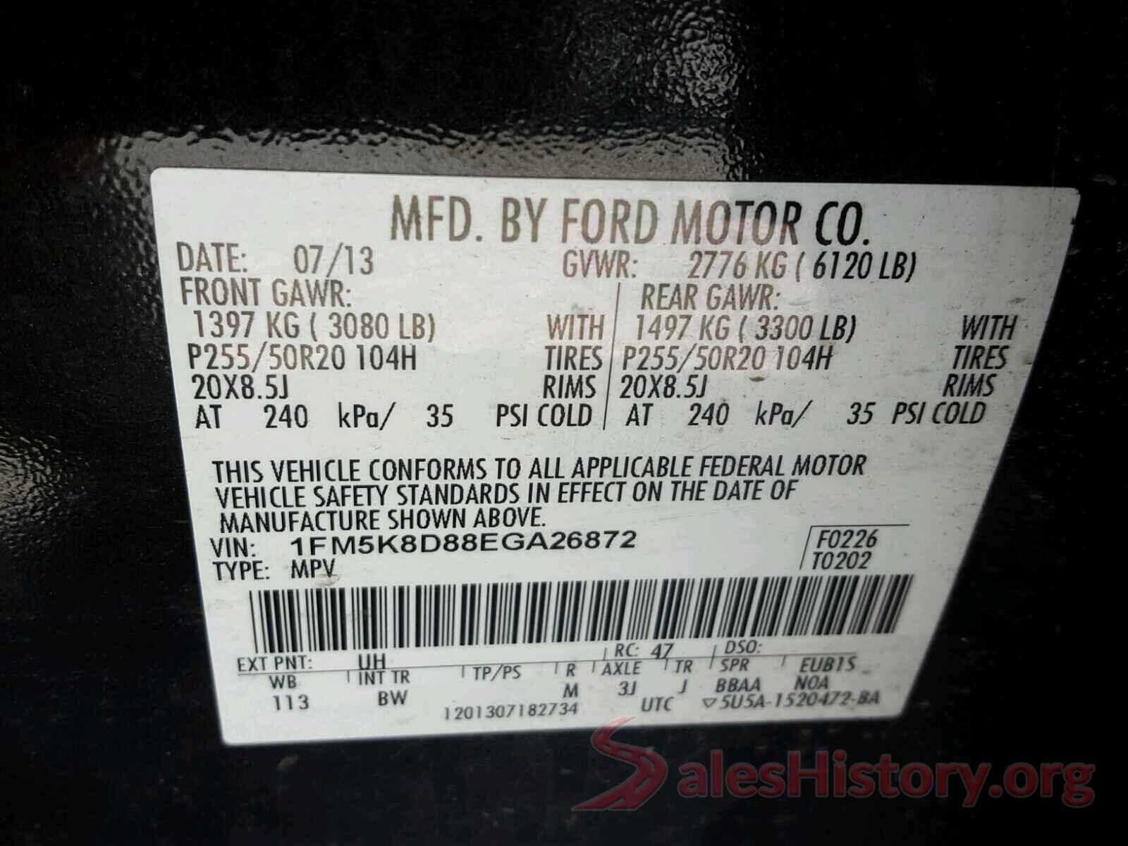 3KPC24A3XKE080635 2014 FORD EXPLORER