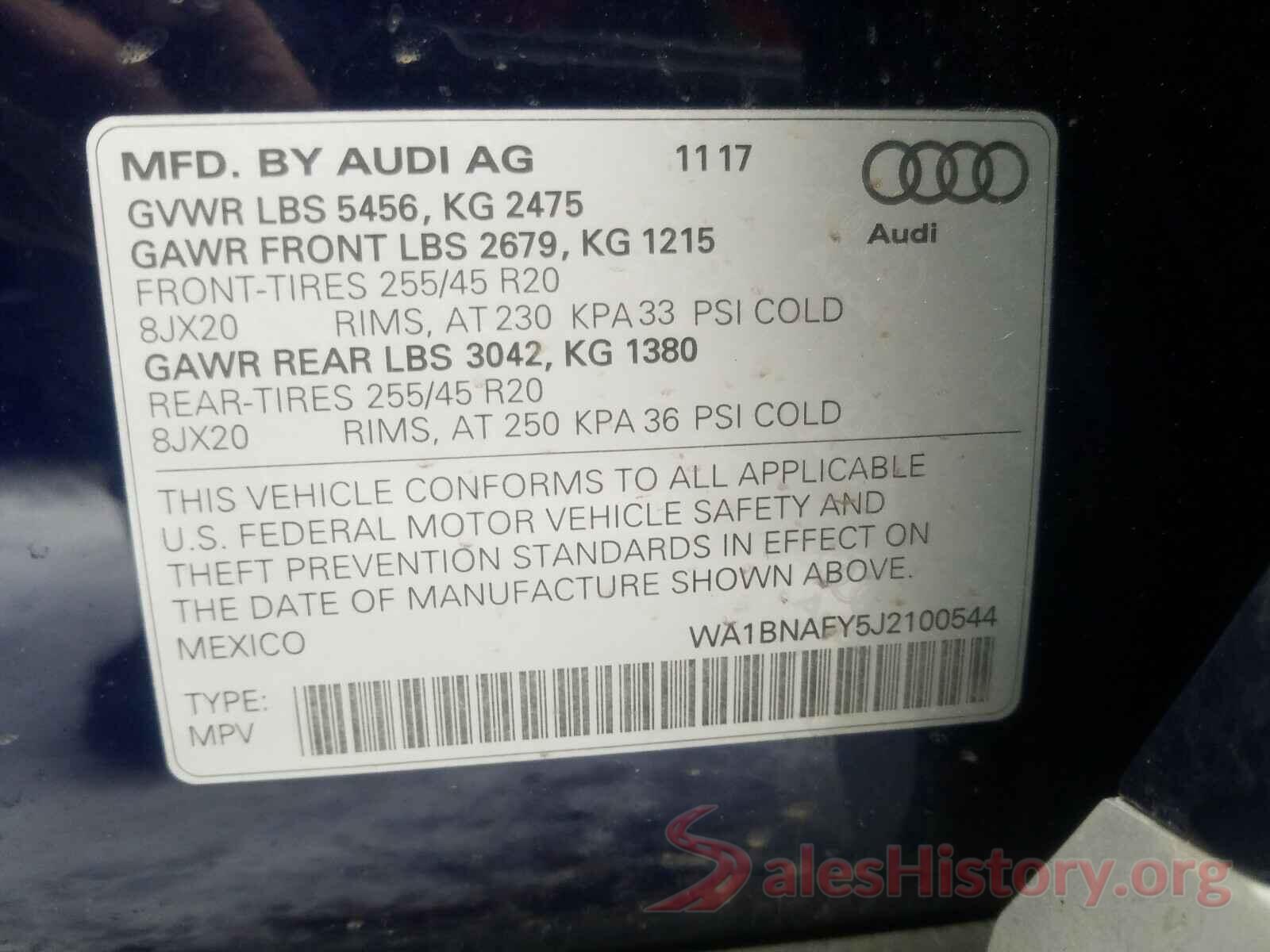 WA1BNAFY5J2100544 2018 AUDI Q5