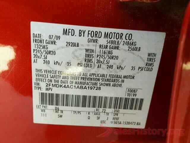 4T1B11HK5JU598545 2010 FORD EDGE