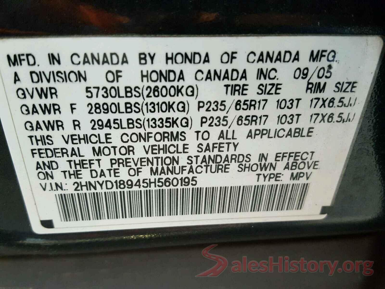 KMHD84LF0JU646050 2005 ACURA MDX