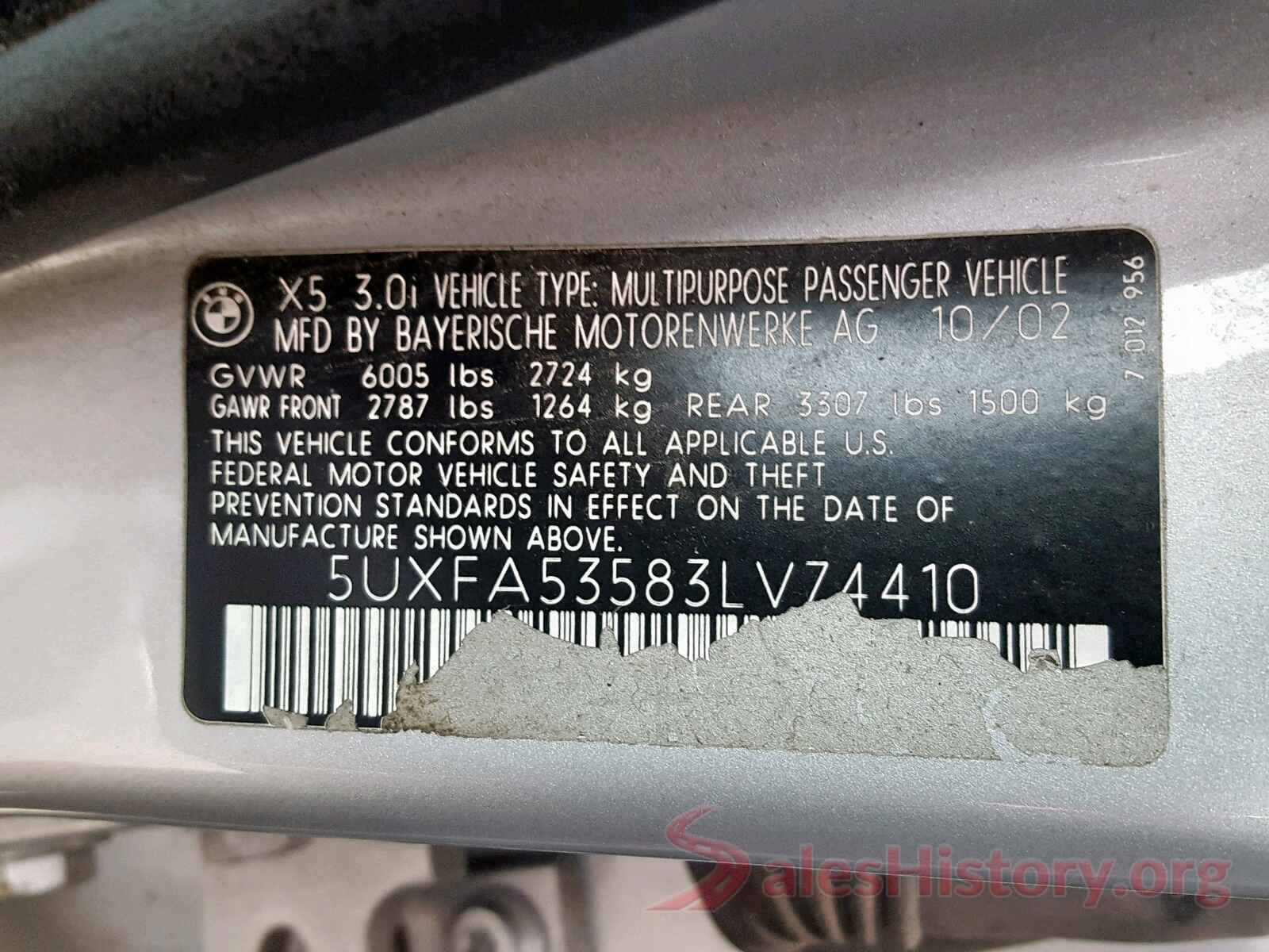 5UXFA53583LV74410 2003 BMW X5