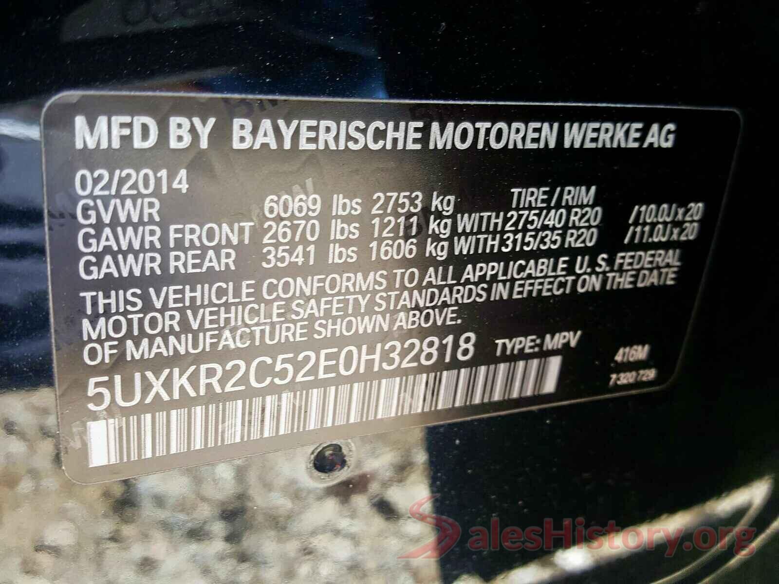 5UXKR2C52E0H32818 2014 BMW X5