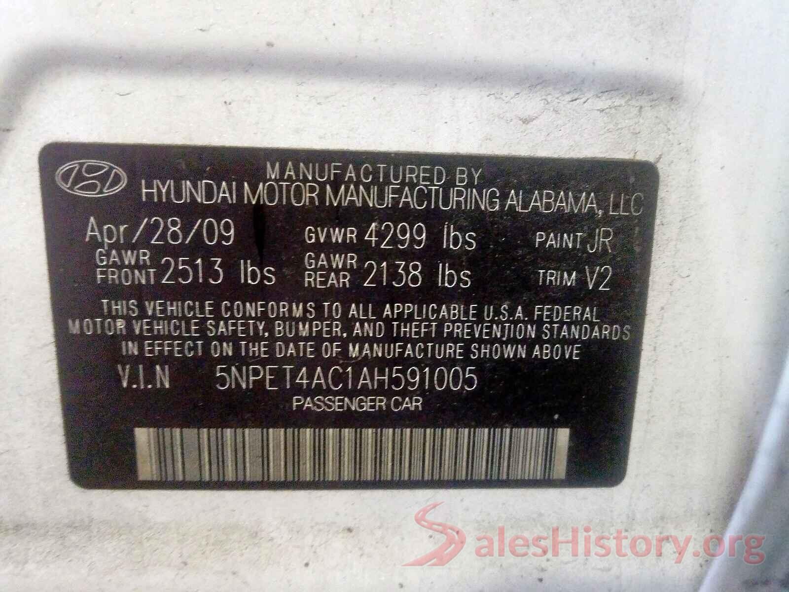 5YFBURHE3HP719584 2010 HYUNDAI SONATA